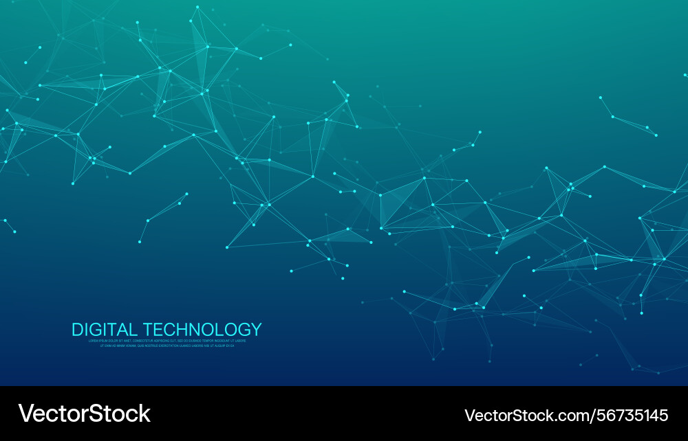 Abstract tech network connection dots digital Abstract tech network connection dots digital vector image