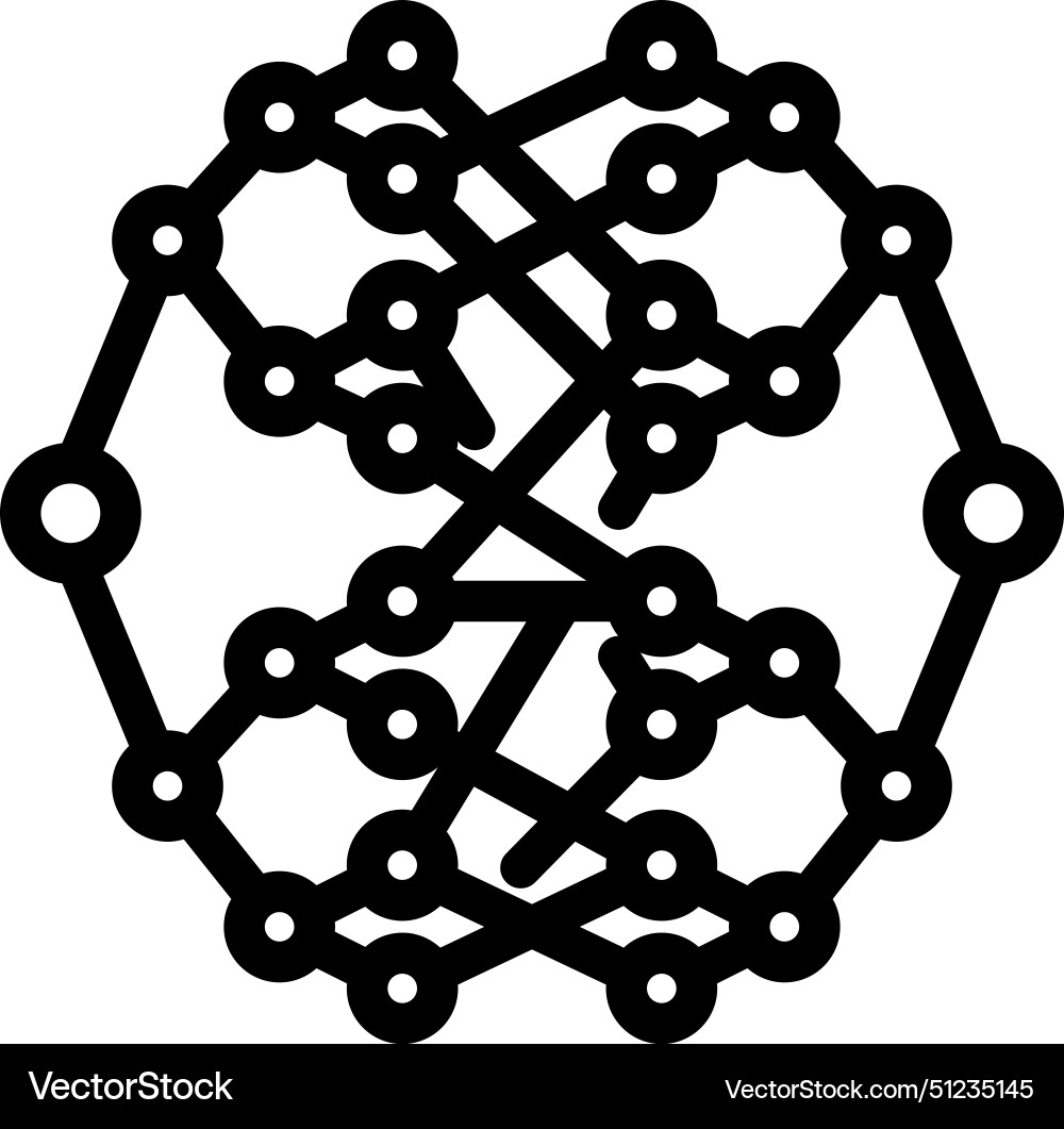 Algorithm quantum technology line icon Algorithm quantum technology line icon vector image