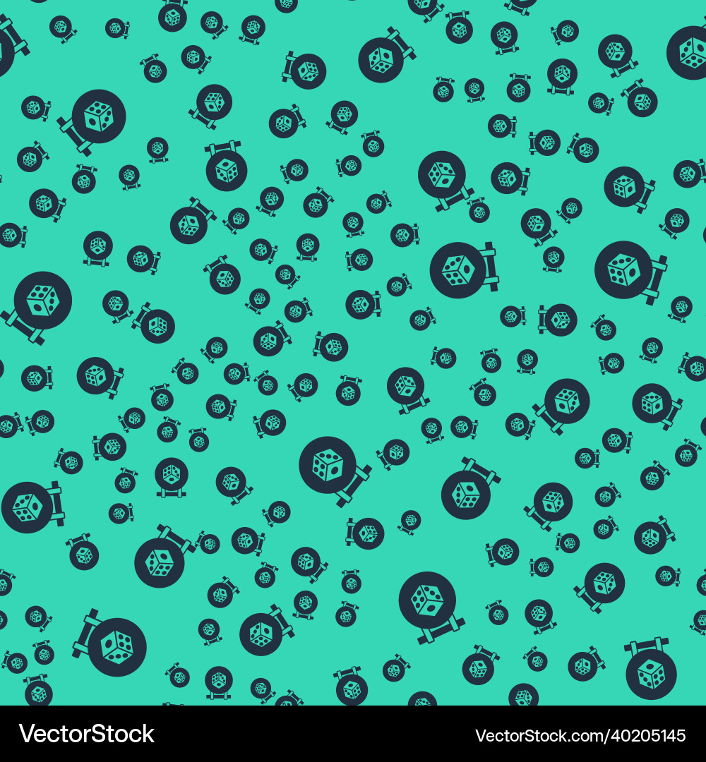 Black game dice icon isolated seamless pattern vector image
