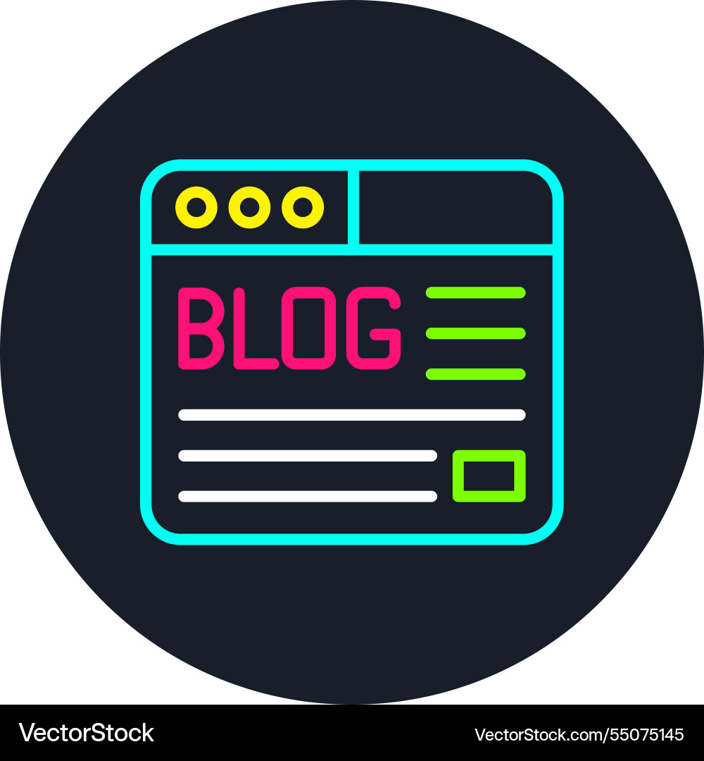 Blog line multi color icon Vector Image