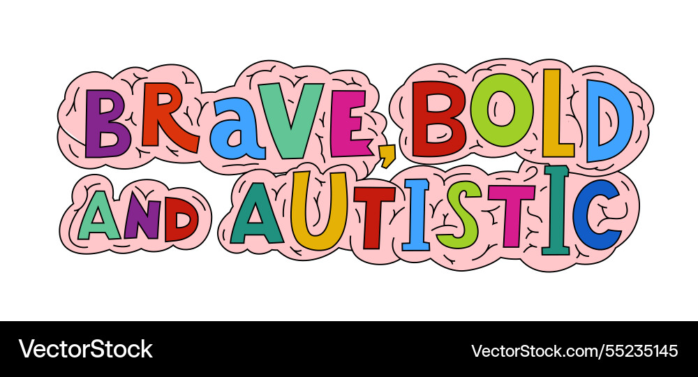 Brave mutig und autistische neurodiverse Kinder human Brave mutig und autistische neurodiverse Kinder human vektorbild