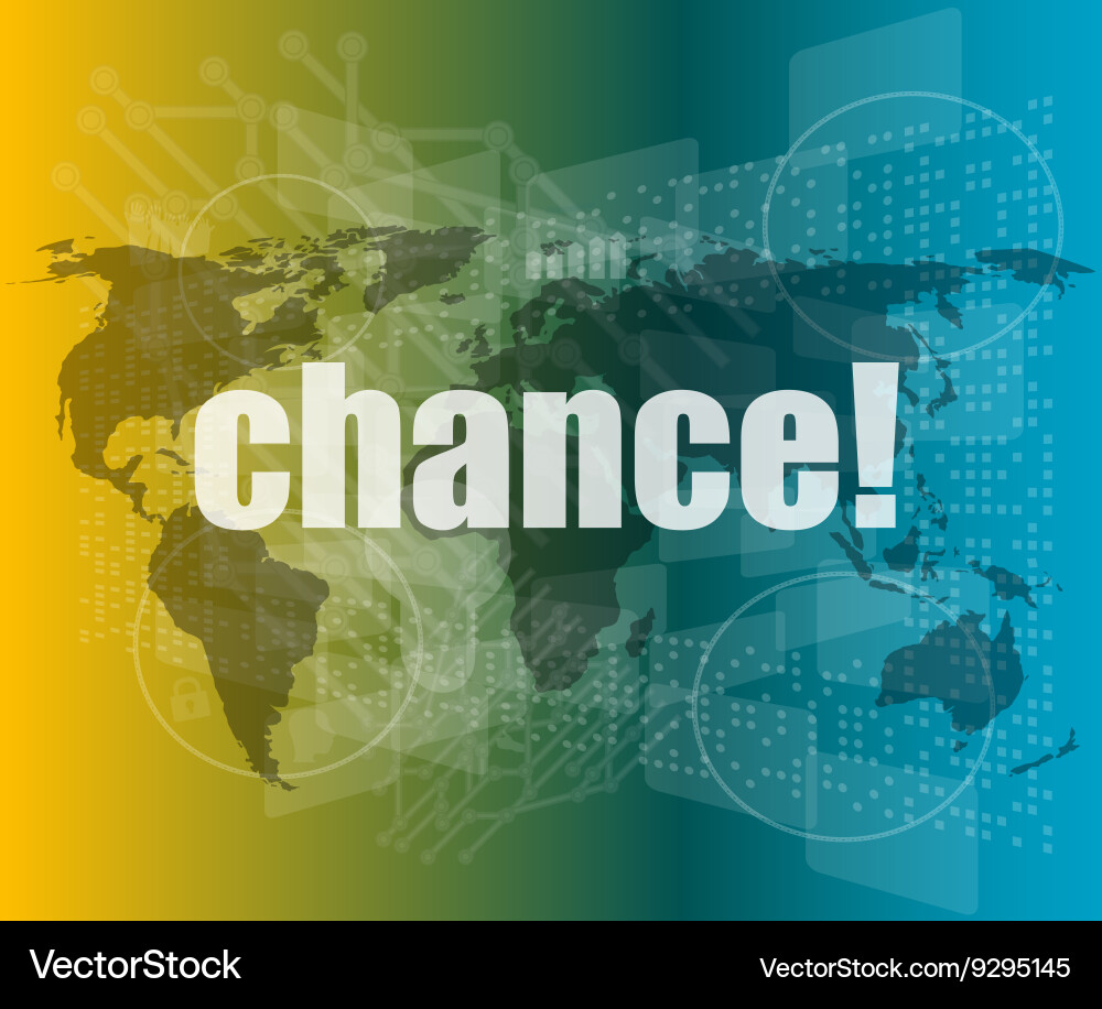Chance text on digital touch screen interface Vector Image