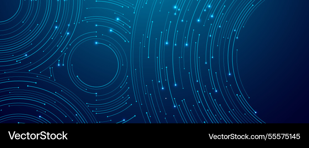 Circle circuit wires on a dark blue motherboard Circle circuit wires on a dark blue motherboard vector image