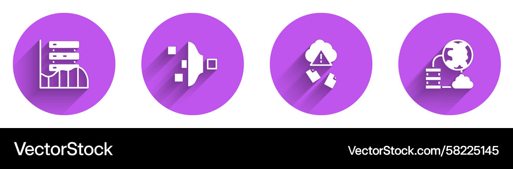 Cloud Server Data & Hosting Icons Vector Image