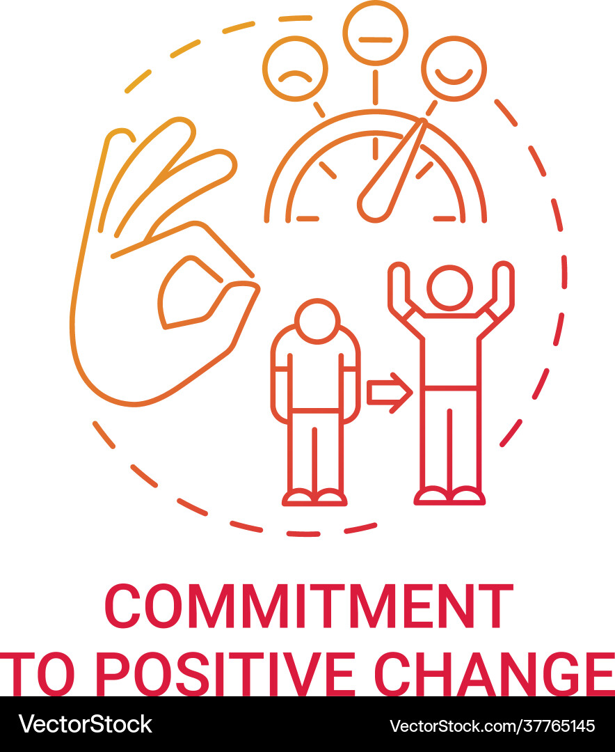 Commitment to positive change concept icon Vector Image