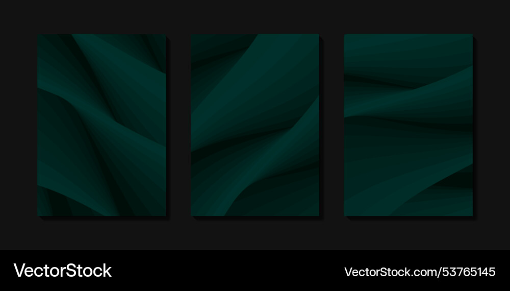 Dark Green Wave Pattern Background vector image
