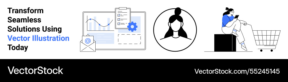 Digital solutions with analytics profile Digital solutions with analytics profile vector image
