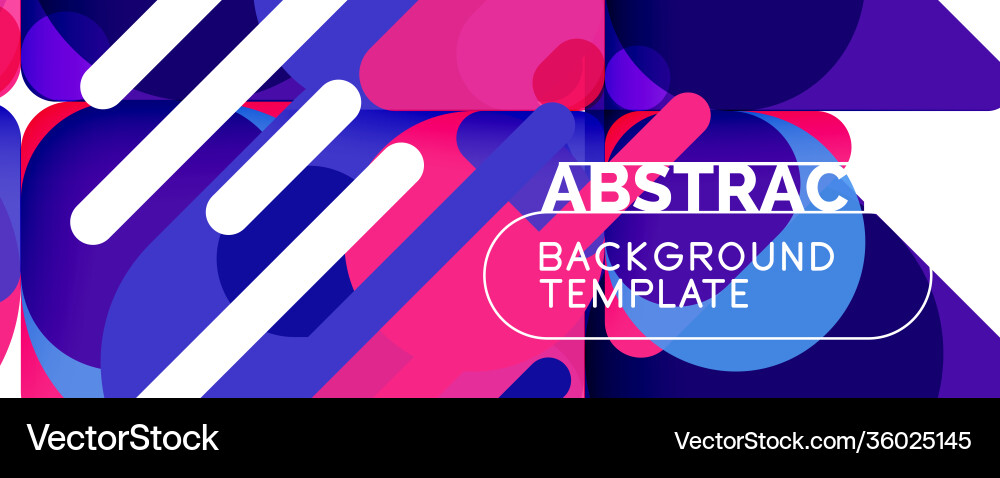 Flat geometric round shapes and dynamic lines Vector Image