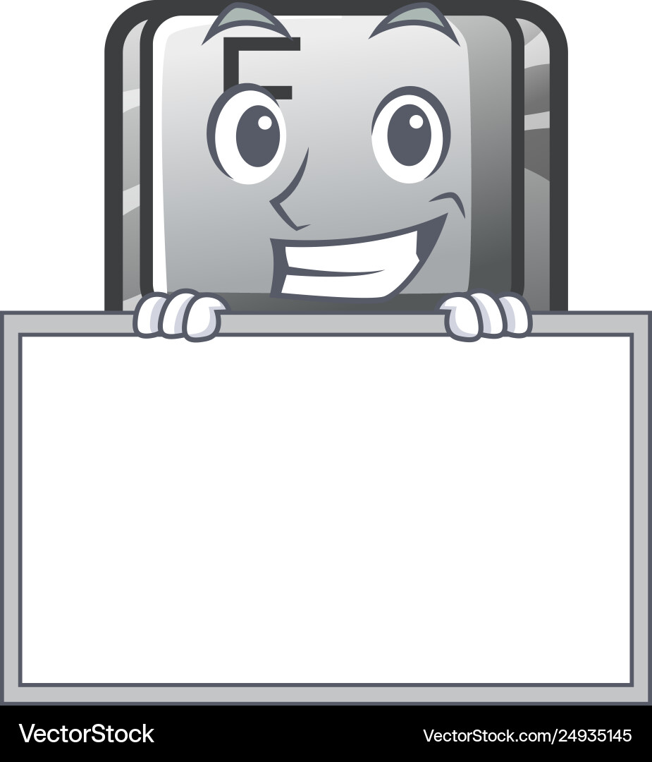Grinning with board f button in character Grinning with board f button in character vector image