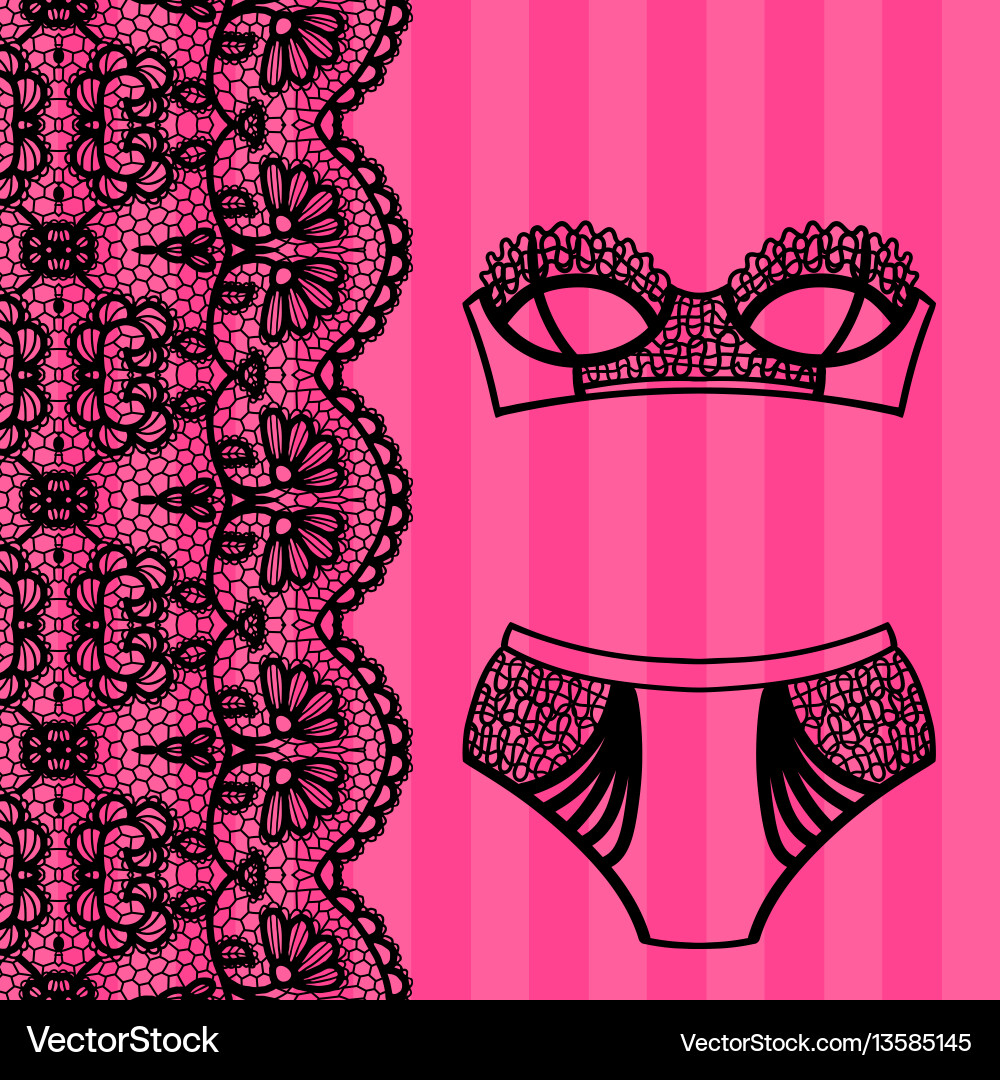 Handgezogene Dessous Pantty und BH Set Handgezogene Dessous Pantty und BH Set vektorbild