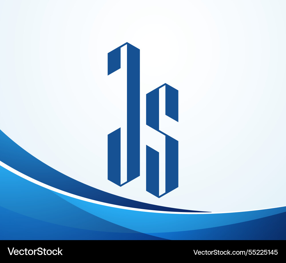Js alphabet letter logo design template elements Js alphabet letter logo design template elements Vector Image