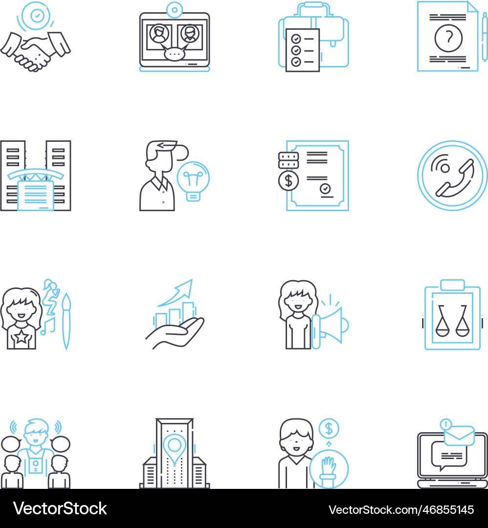 Knowledge acquisition linear icons set learning Vector Image