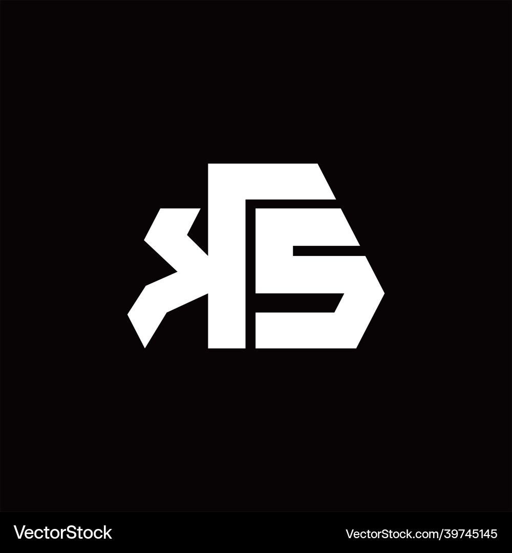 Ks logo monogram with octagon shape style design Ks logo monogram with octagon shape style design Vector Image