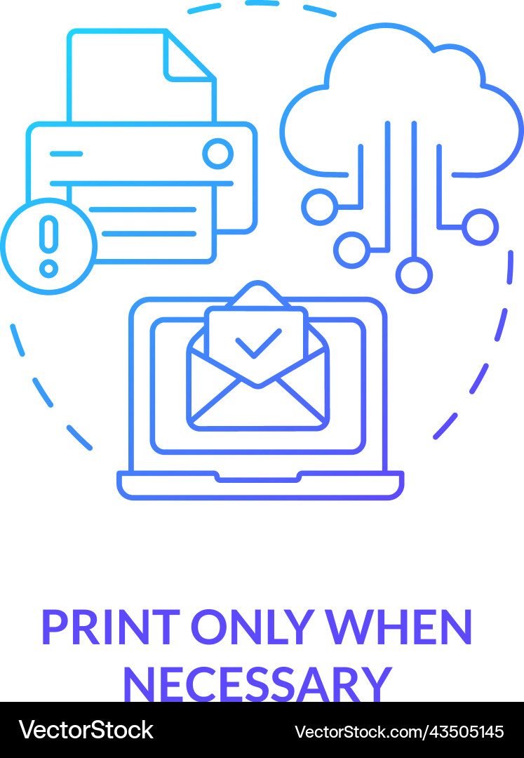 Print only when necessary blue gradient concept Vector Image