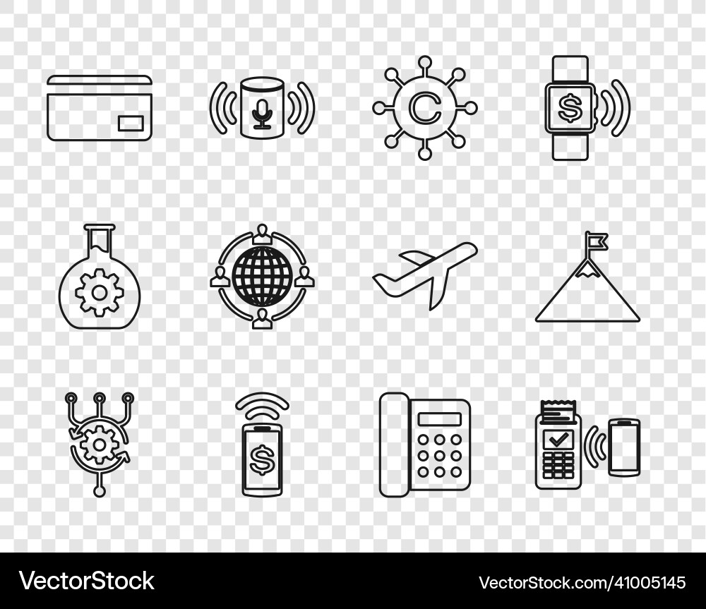Set line algorithm pos terminal copywriting vector image