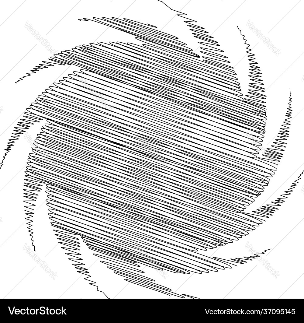 Spiral swirl twirl design element with sketchy vector image