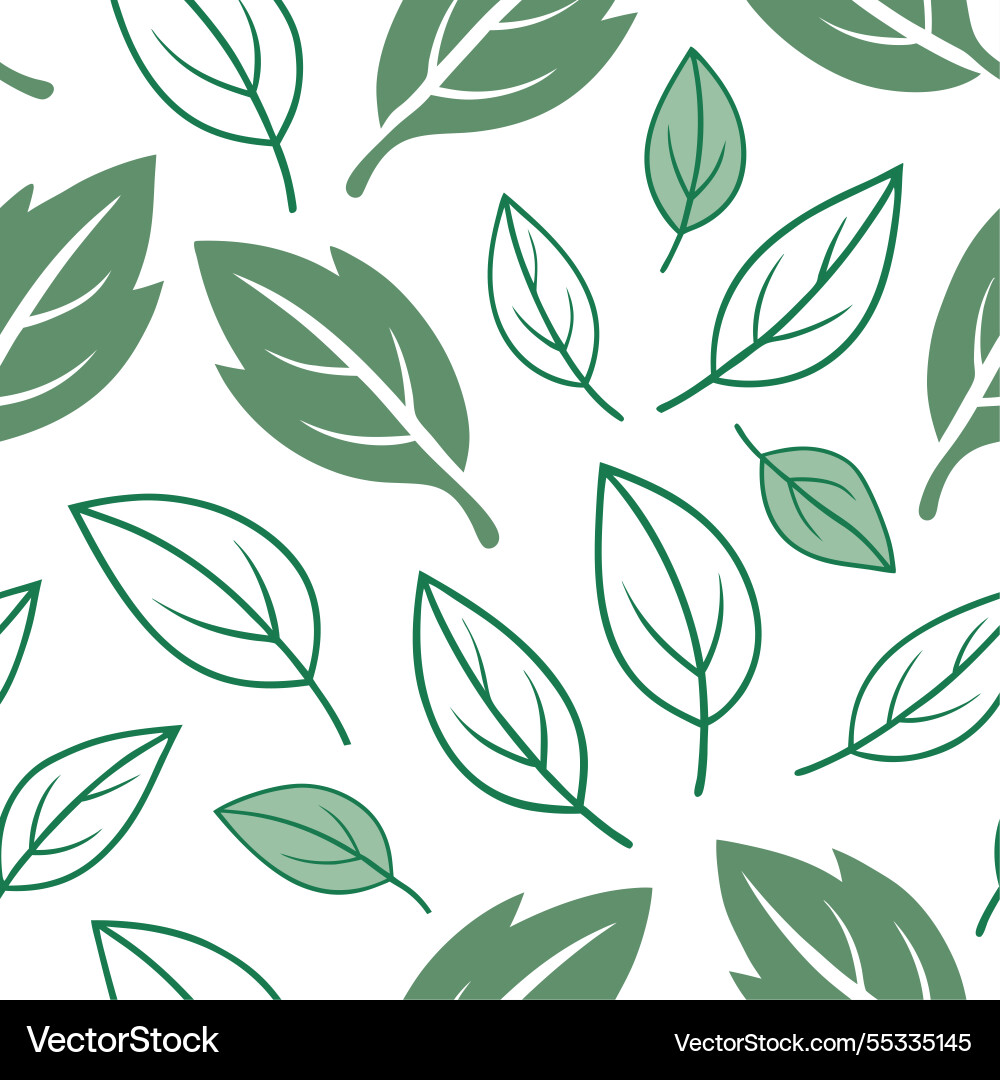 Spring leaves seamless pattern with scattered Vector Image