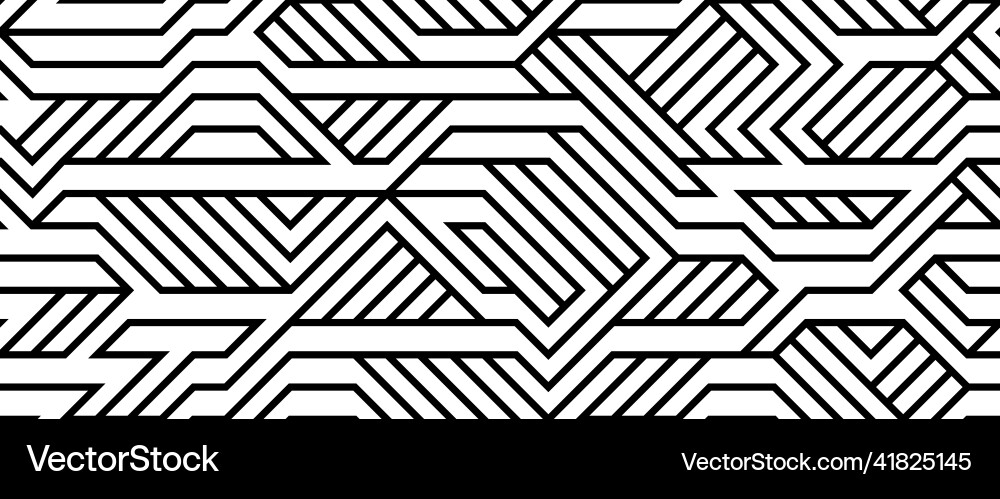 Tech style seamless linear pattern monochrome Tech style seamless linear pattern monochrome Vector Image