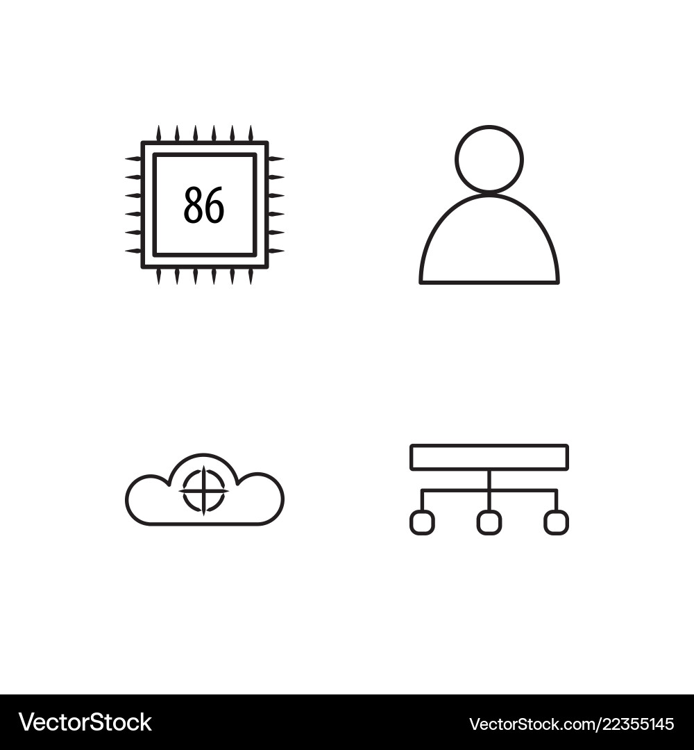 Web simple outlined icons set vector image