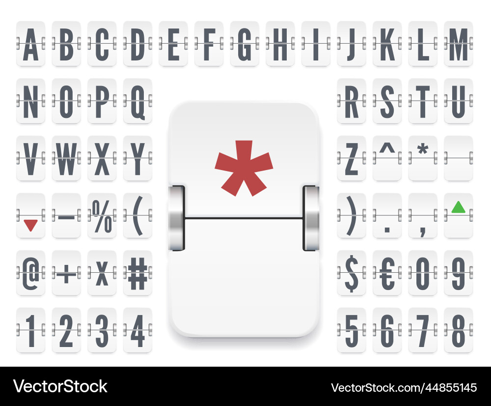 White flip board font with numbers for stock – Royalty-Free Vector |  VectorStock