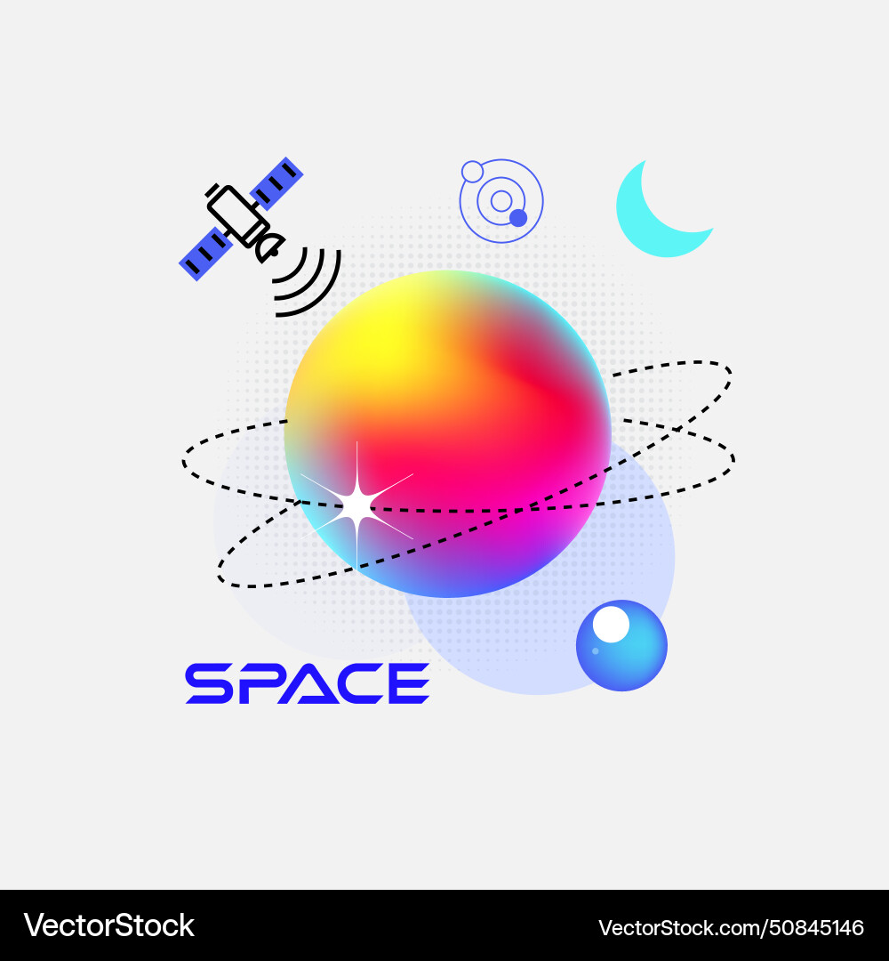 Abstract colored planets in space Abstract colored planets in space Vector Image