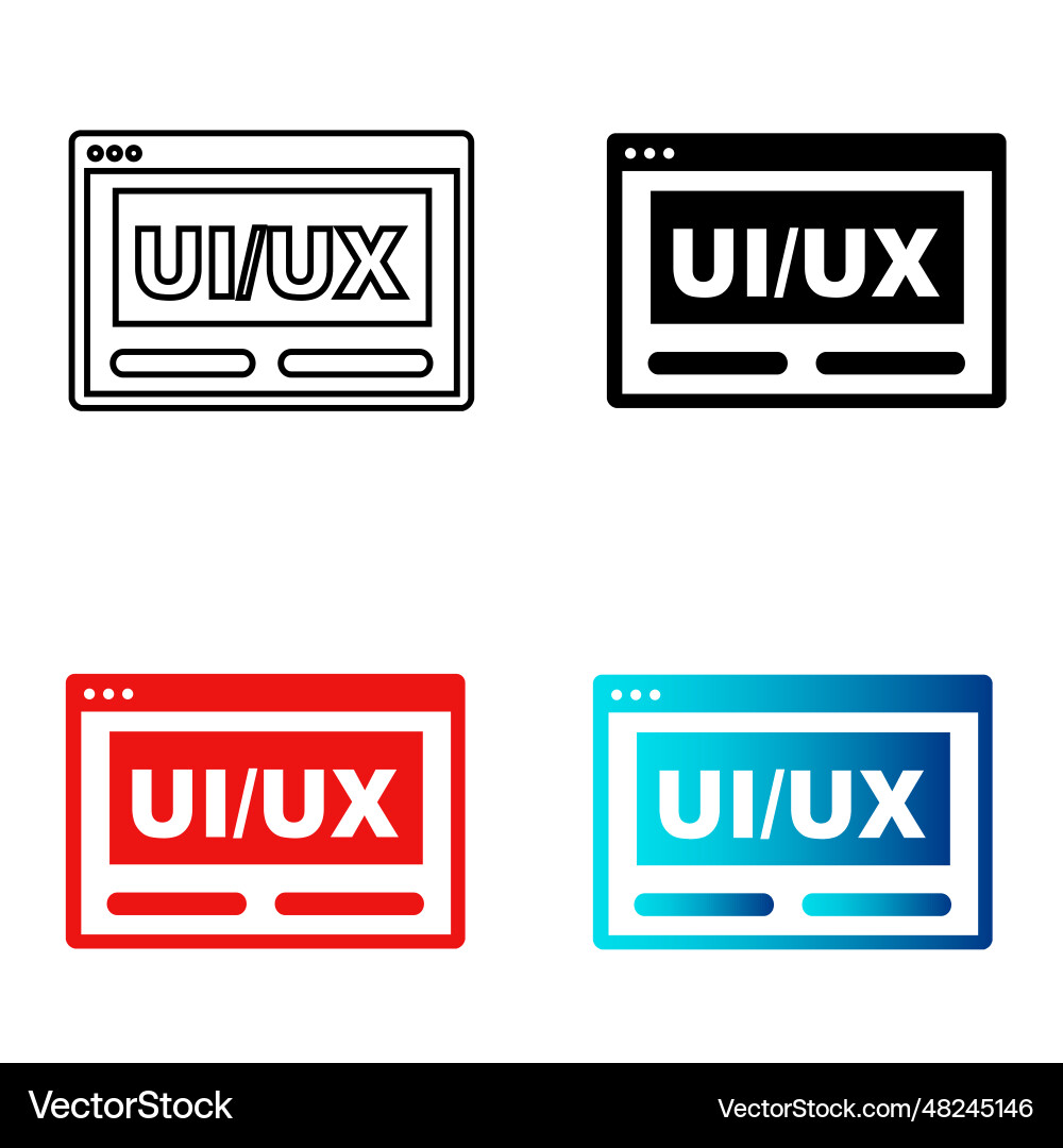 Abstract website ui ux silhouette Abstract website ui ux silhouette vector image