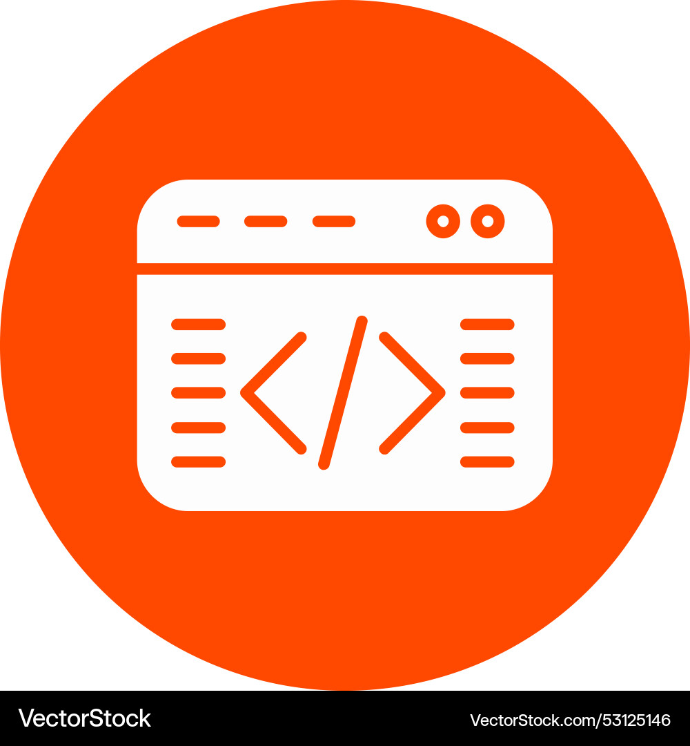 Coding glyph circle icon vector image