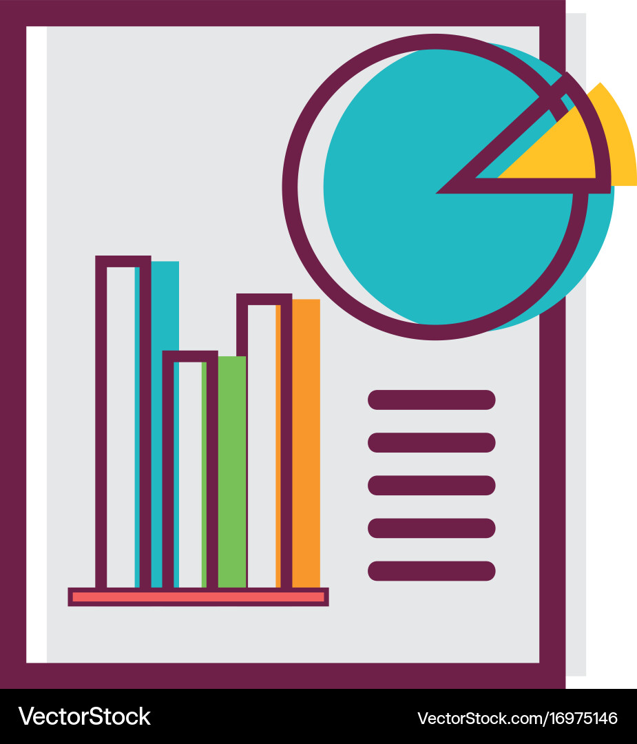 Document with statistics bar diagram graphy Vector Image