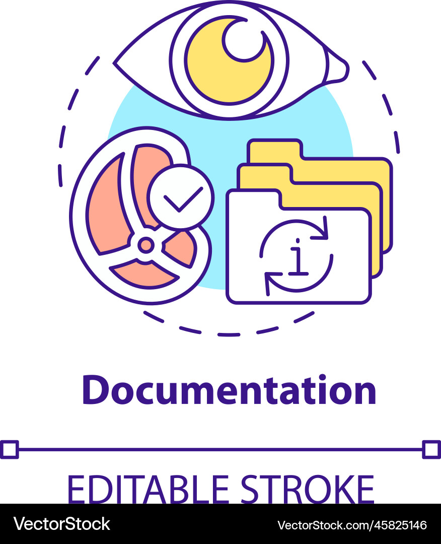 Documentation concept icon Documentation concept icon Vector Image