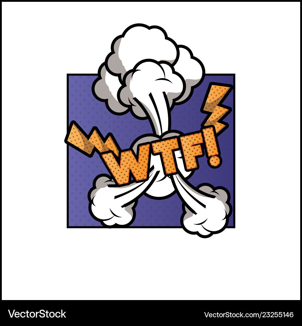 Expression bubble with wtf pop art style Vector Image