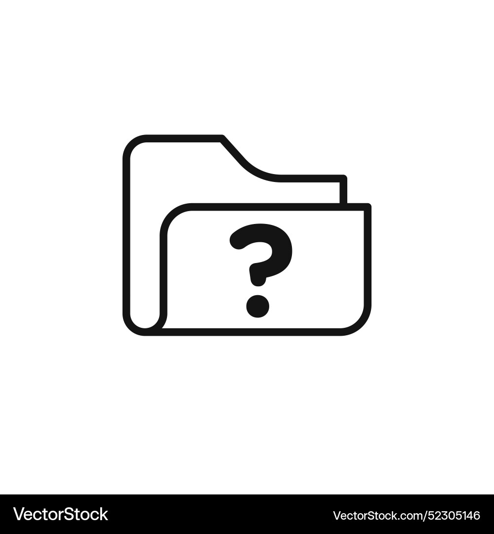 Folder with questionmark icon outline collection Folder with questionmark icon outline collection Vector Image