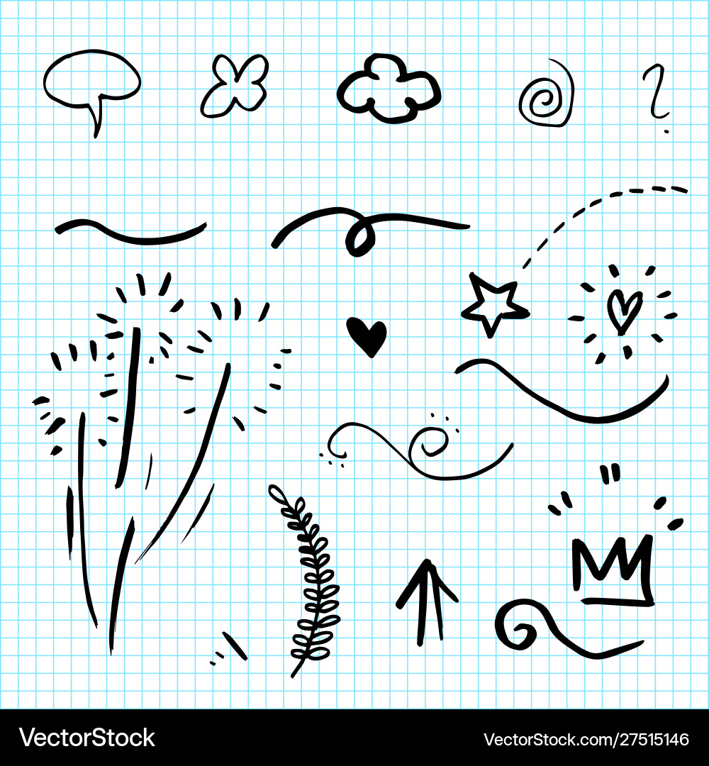 Hand Drawn Decorative Elements Vector Image