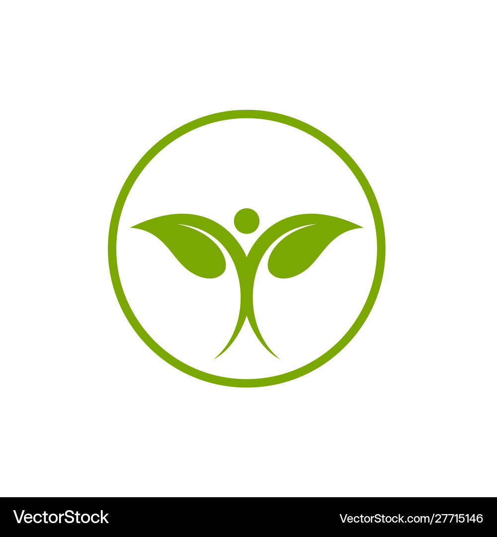 Leaf healthy logo template Royalty Free Vector Image