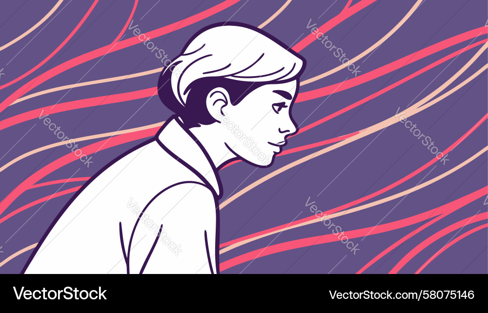 Man in Reflection Vector Image