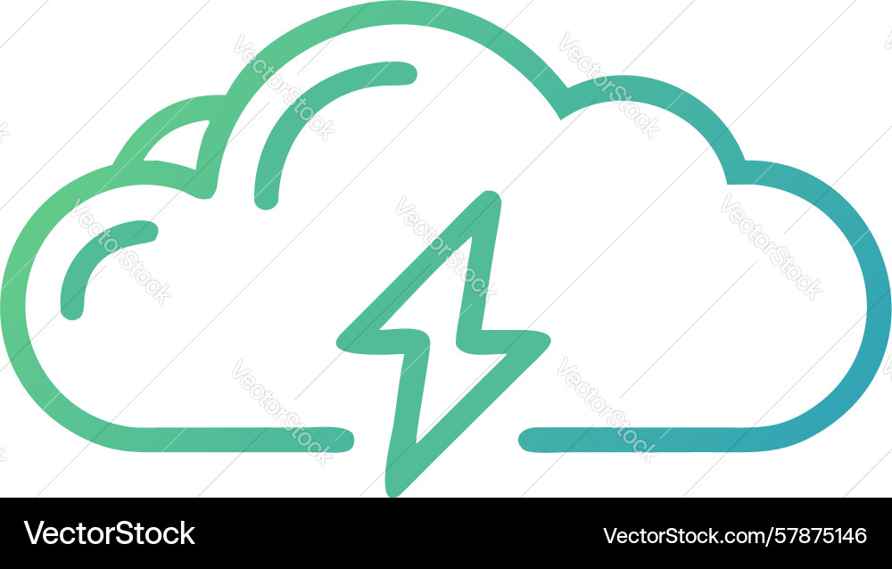 Outline thunder cloud with lightning design Vector Image