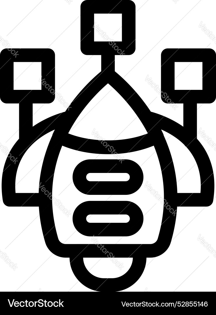 Robot receiving signals with antennas extended Robot receiving signals with antennas extended vector image