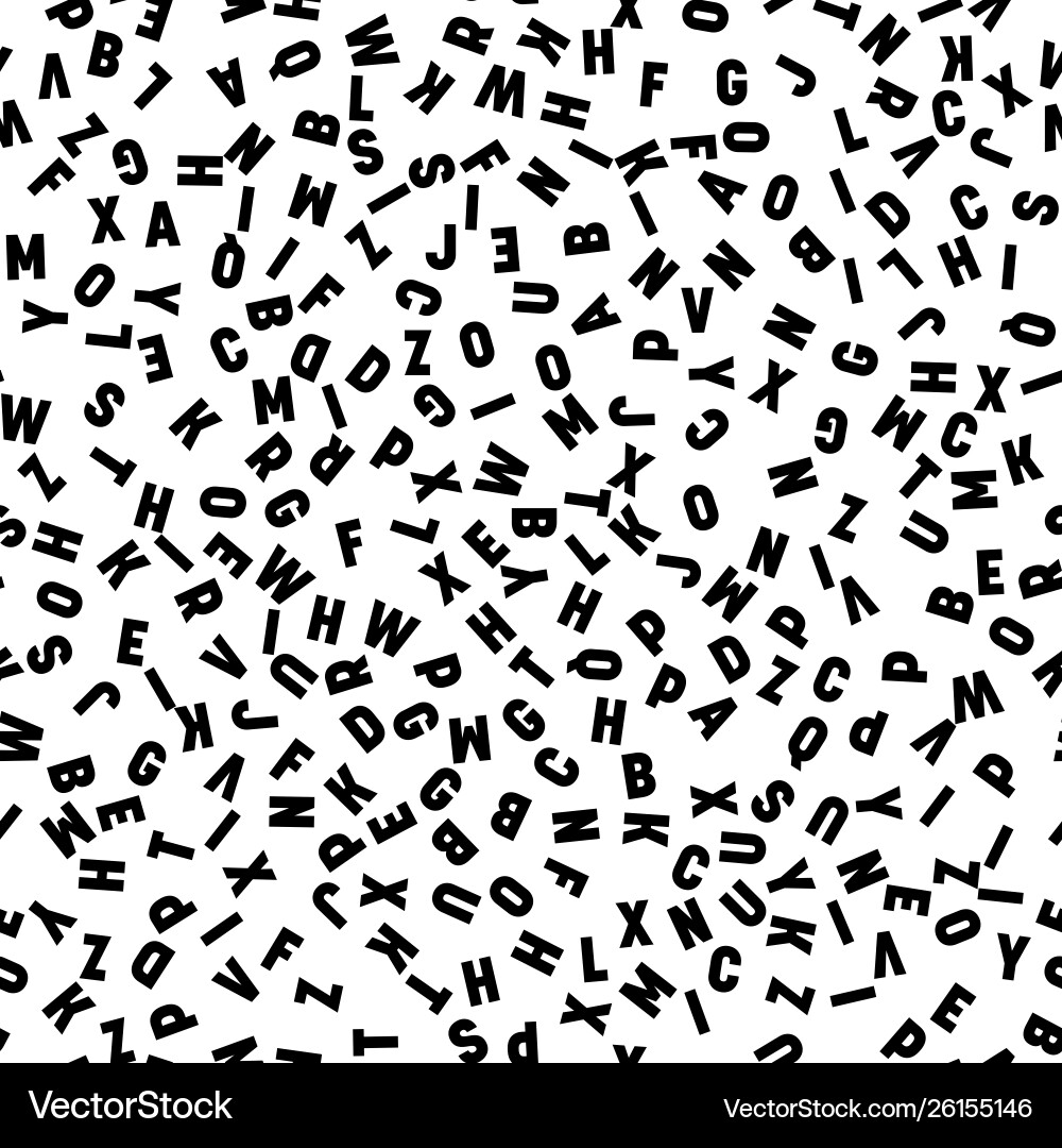Seamless pattern letters random order signs Seamless pattern letters random order signs vector image