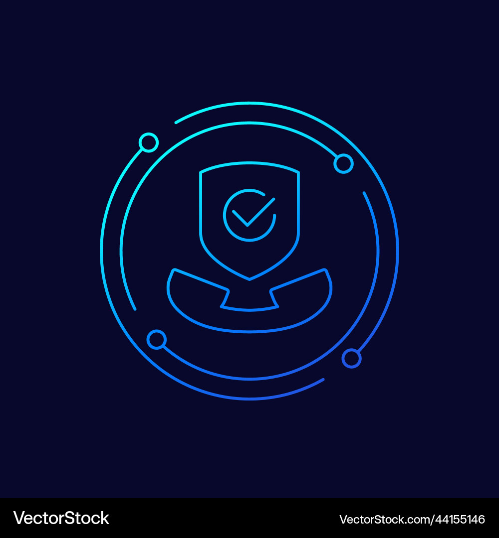 Secure call line icon for web vector image