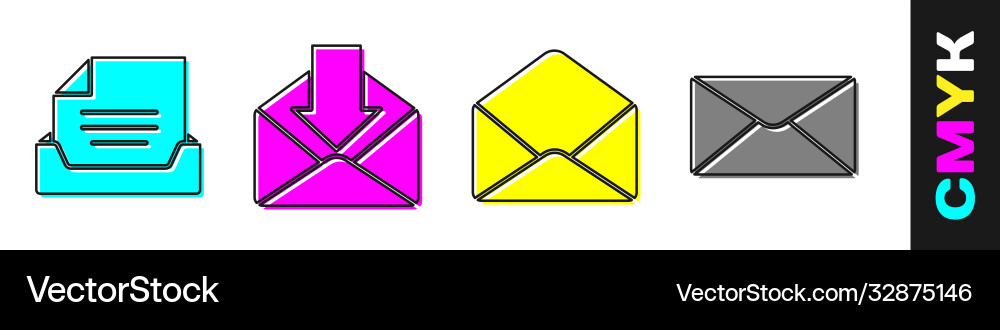 Set drawer with document envelope Set drawer with document envelope Vector Image