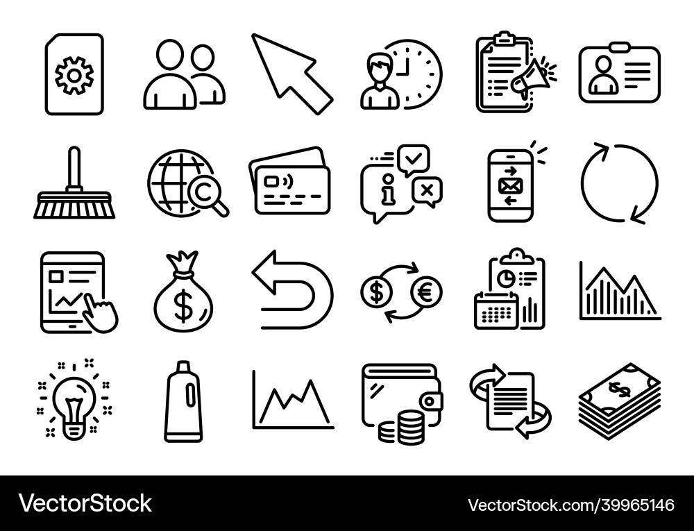 Set of shampoo mouse cursor and undo line Vector Image