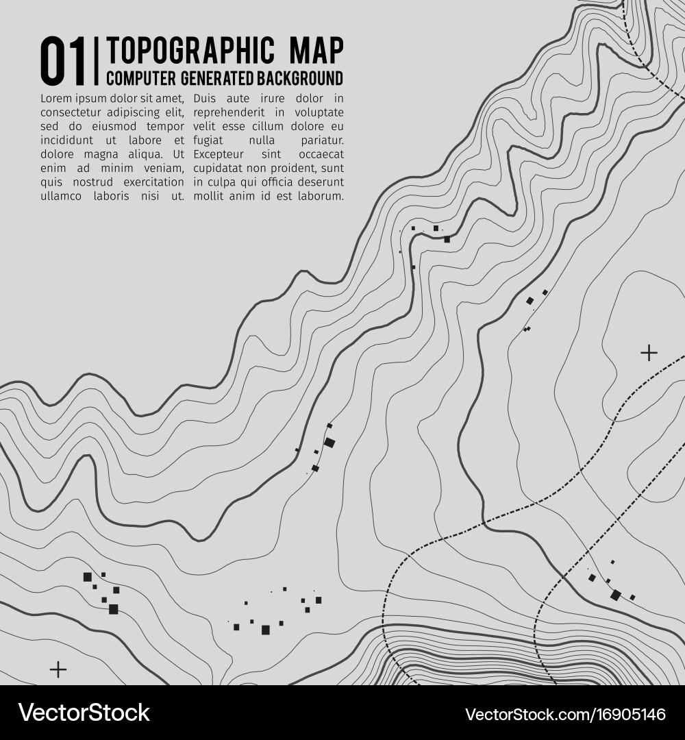 Topographic map background with space for copy Vector Image