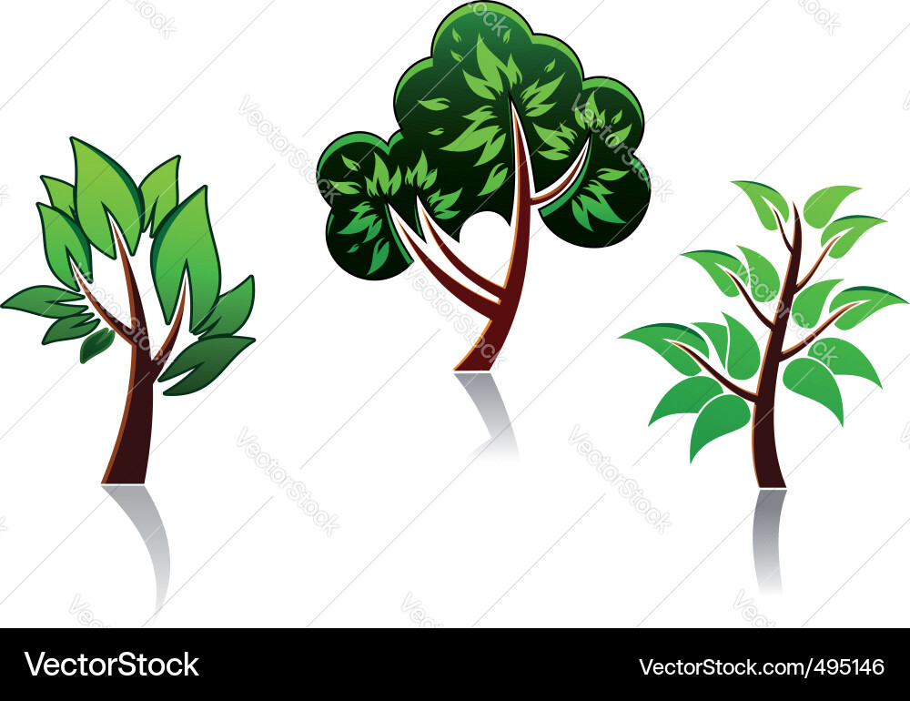Tree Icon Set vector image