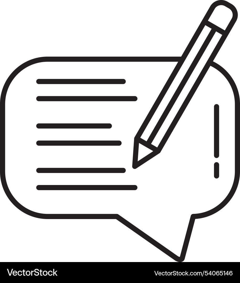 Write message line icon design Vector Image