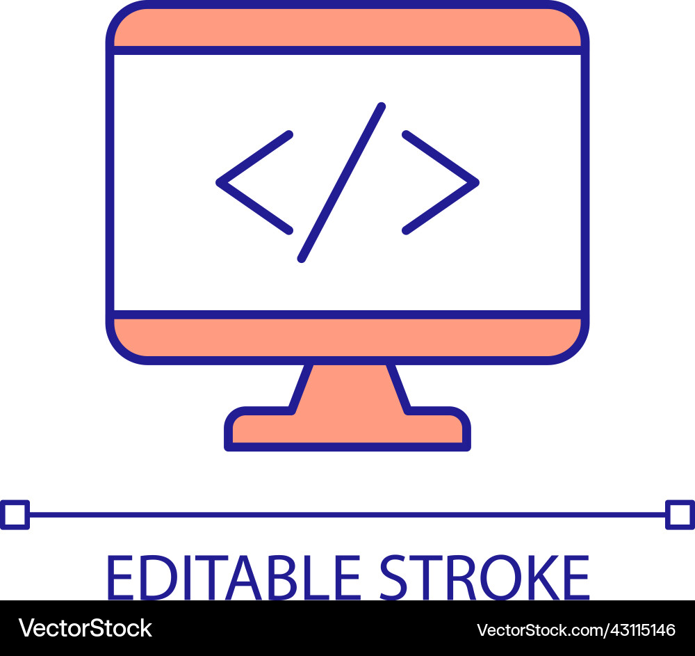 Writing programming code rgb color icon Writing programming code rgb color icon Vector Image