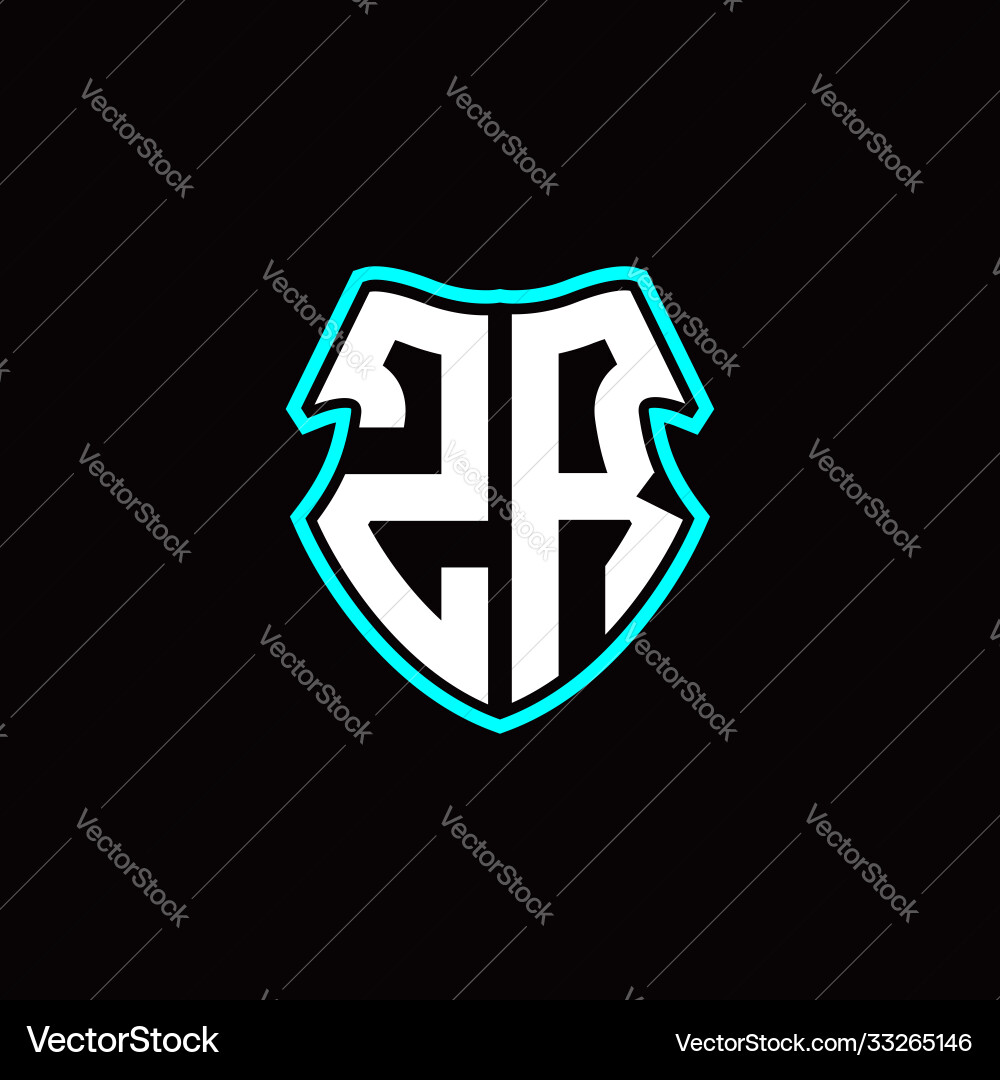 Z r initial logo design with a shield shape Z r initial logo design with a shield shape Vector Image