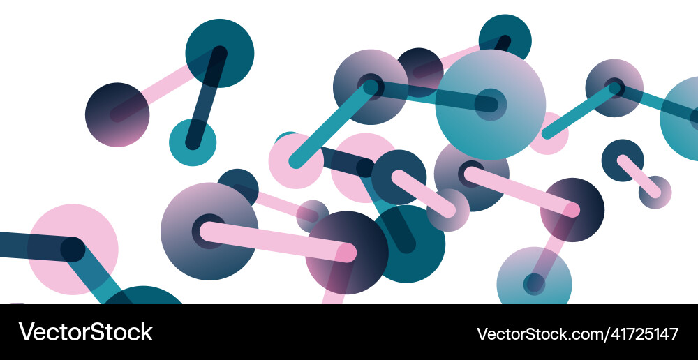 Abstract background round dots connected by lines Vector Image