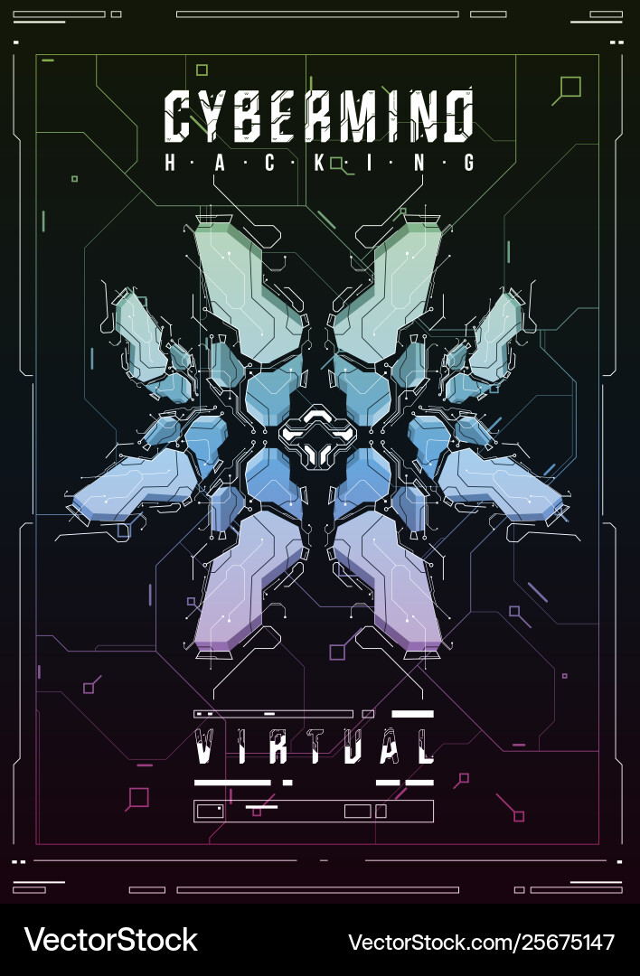 Cyberpunk futuristic poster retro