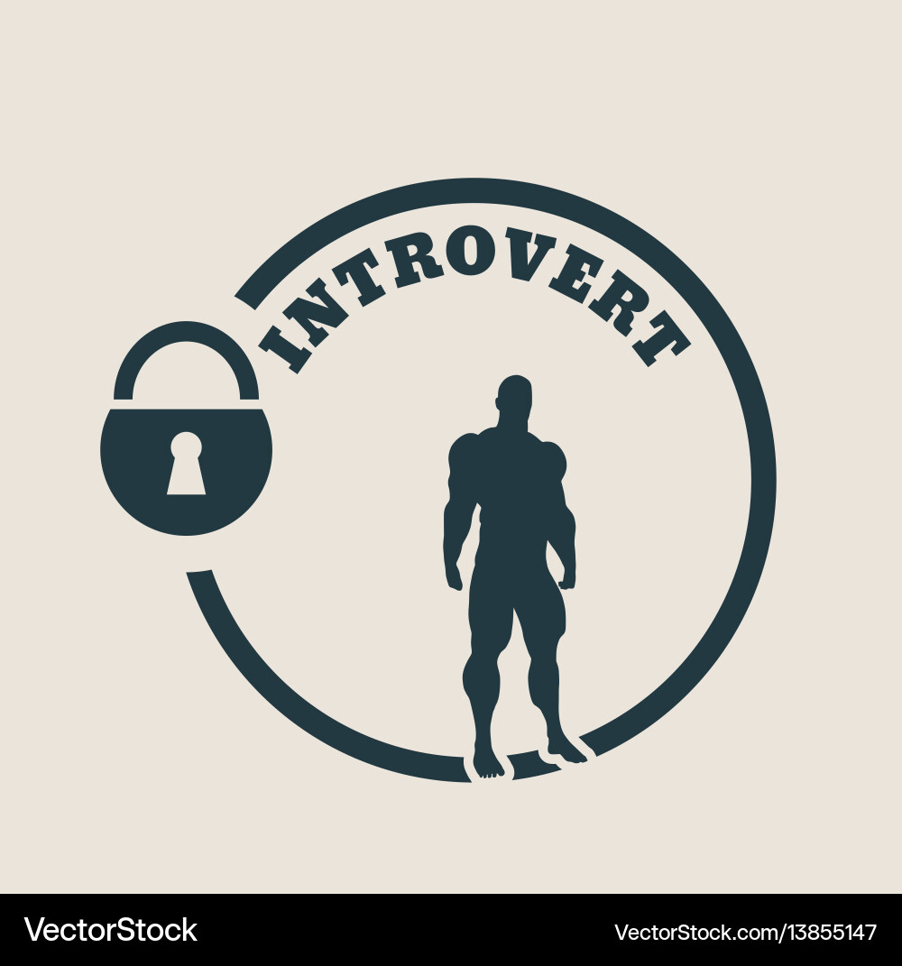 Introvert metaphor icon Introvert metaphor icon Vector Image