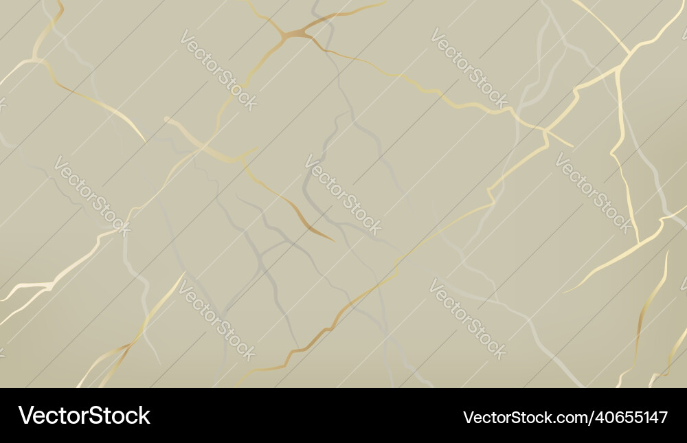 Kintsugi style abstract golden cracks pattern vector image