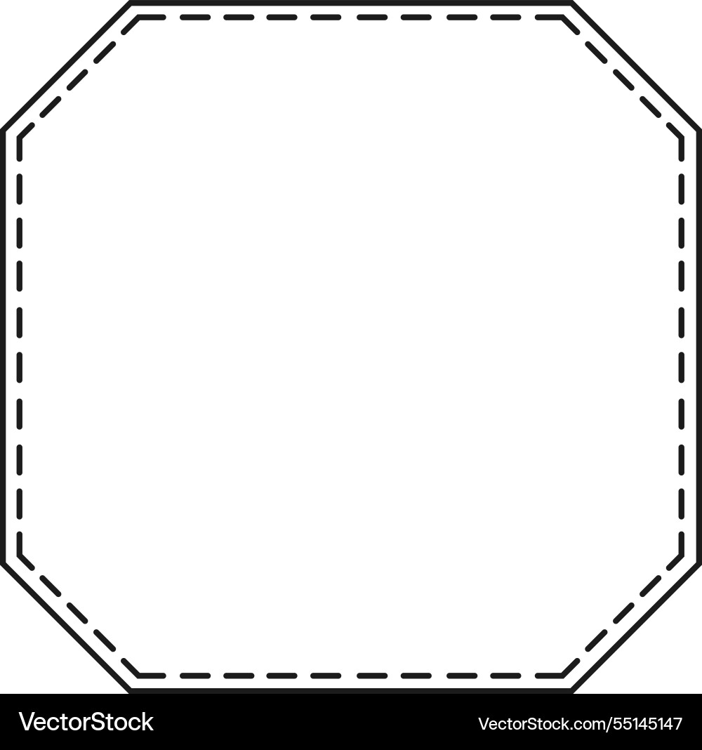 Octagonal frame with dotted line resembling Octagonal frame with dotted line resembling vector image